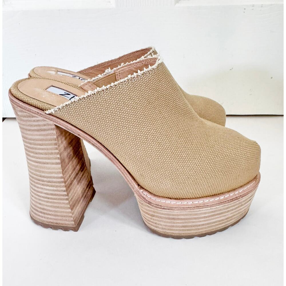 NWOB ZIGI Fina Platform Clog Natural 8